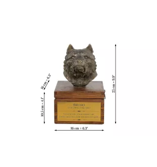 Norwich Terrier - Eine Ascheurne für Hunde mit einer Statuette, eine kleine Urne für Hunde, eine personalisierte Urne mit dem Porträt eines Hundes von der Marke Art-Dog.