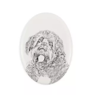 Chien à loutre, Otterhound - une plaque commémorative avec une photo de chien, une plaque funéraire avec une impression, une plaque ovale personnalisée de la marque Art-Dog