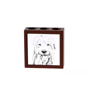 Old English Sheepdog - Stifthalter mit Hund, Schreibtischorganizer mit Aufdruck, personalisierte Schreibtischdekoration der Marke Art-Dog