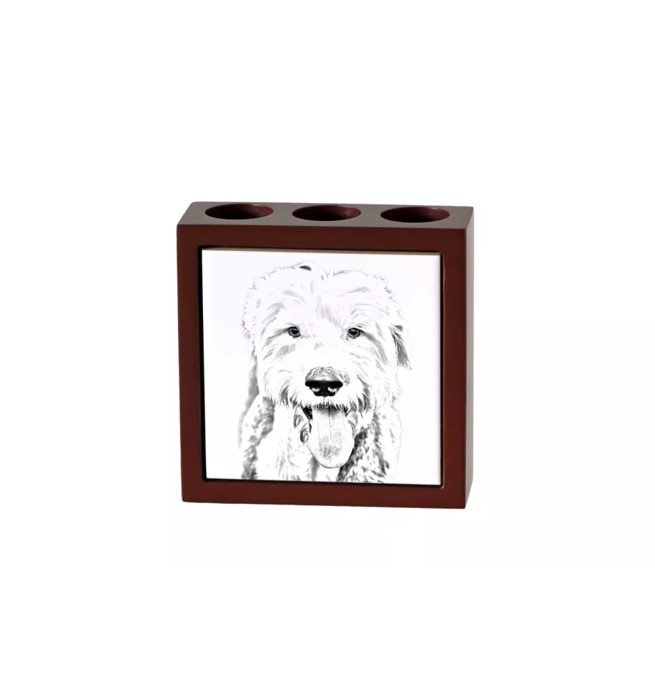 Chien de Berger Anglais - porte-stylo avec chien, organiseur de bureau avec impression, décoration de bureau personnalisée de la marque Art-Dog