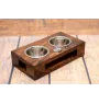 Norwich Terrier, Terrier de Norwich - support en bois avec des bols pour chien, bols pour chien en acier, cadeau pour l'adoption d'un chien de la marque Art-Dog