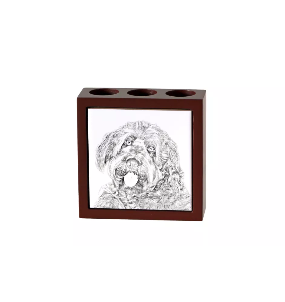 Otterhund, Otterhound - Stifthalter mit Hund, Schreibtischorganizer mit Aufdruck, personalisierte Schreibtischdekoration der Marke Art-Dog