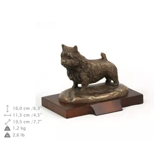Norwich Terrier - dog figurine, figure on a white base, trophy for Art-Dog dog show exhibition