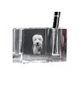 Old English Sheepdog - Pen stand, crystal organiser with dog photo, unique desk decoration by Art-Dog brand