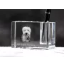 Old English Sheepdog - Pen stand, crystal organiser with dog photo, unique desk decoration by Art-Dog brand