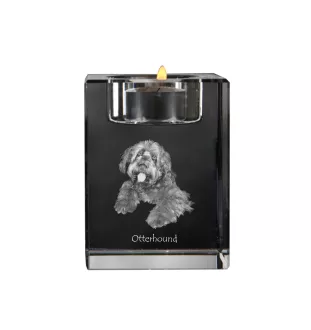 Otterhound świecznik kryształowy z psem Art-Dog