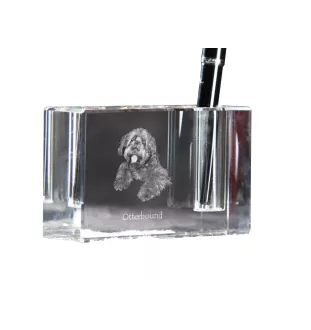 Chien à loutre, Otterhound - Porte-stylos, organiseur en cristal avec photo de chien, décoration de bureau unique par la marque Art-Dog