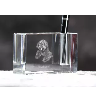 Otterhound - Pen stand, crystal organiser with dog photo, unique desk decoration by Art-Dog brand