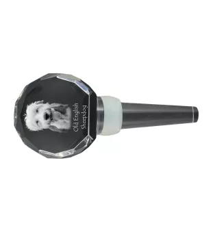 Chien de Berger Anglais - Bouchon de bouteille en cristal, bouchon de vin unique avec photo, cadeau personnalisé pour sommelier par la marque Art-Dog