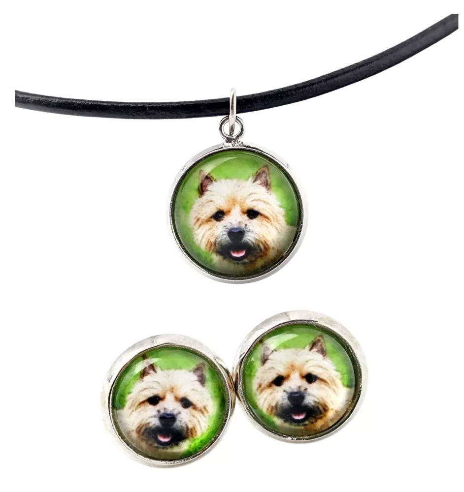 Norwich Terrier - jewelry with your photo box, set of necklace and earrings, personalized products from the Art-Dog brand