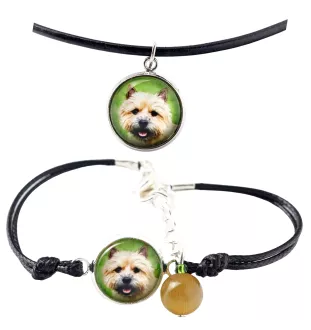 Norwich Terrier, Terrier de Norwich - ensemble de bijoux avec votre photo, ensemble fait à la main, bracelet et collier de la marque Art.-Dog