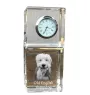 Old English Sheepdog - crystal clock with a photo, a photo of a dog in crystal, personalized desk clock by Art-Dog brand