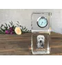 Old English Sheepdog - crystal clock with a photo, a photo of a dog in crystal, personalized desk clock by Art-Dog brand