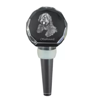 Chien à loutre, Otterhound - Bouchon de bouteille en cristal, bouchon de vin unique avec photo, cadeau personnalisé pour sommelier par la marque Art-Dog