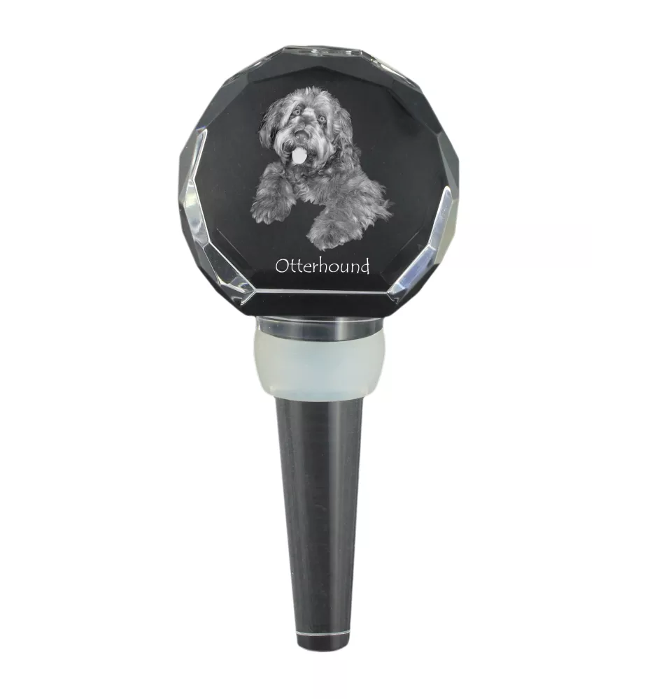 Chien à loutre, Otterhound - Bouchon de bouteille en cristal, bouchon de vin unique avec photo, cadeau personnalisé pour sommelier par la marque Art-Dog