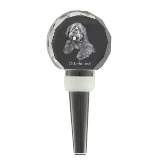 Otterhound - Crystal bottle stopper, unique wine stopper with photo, personalised gift for sommelier by Art-Dog brand