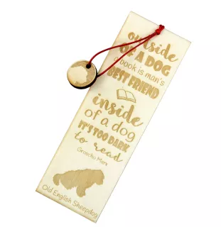 Old English Sheepdog - dog bookmark, personalized bookmark, gift for bookworm from Art-Dog brand