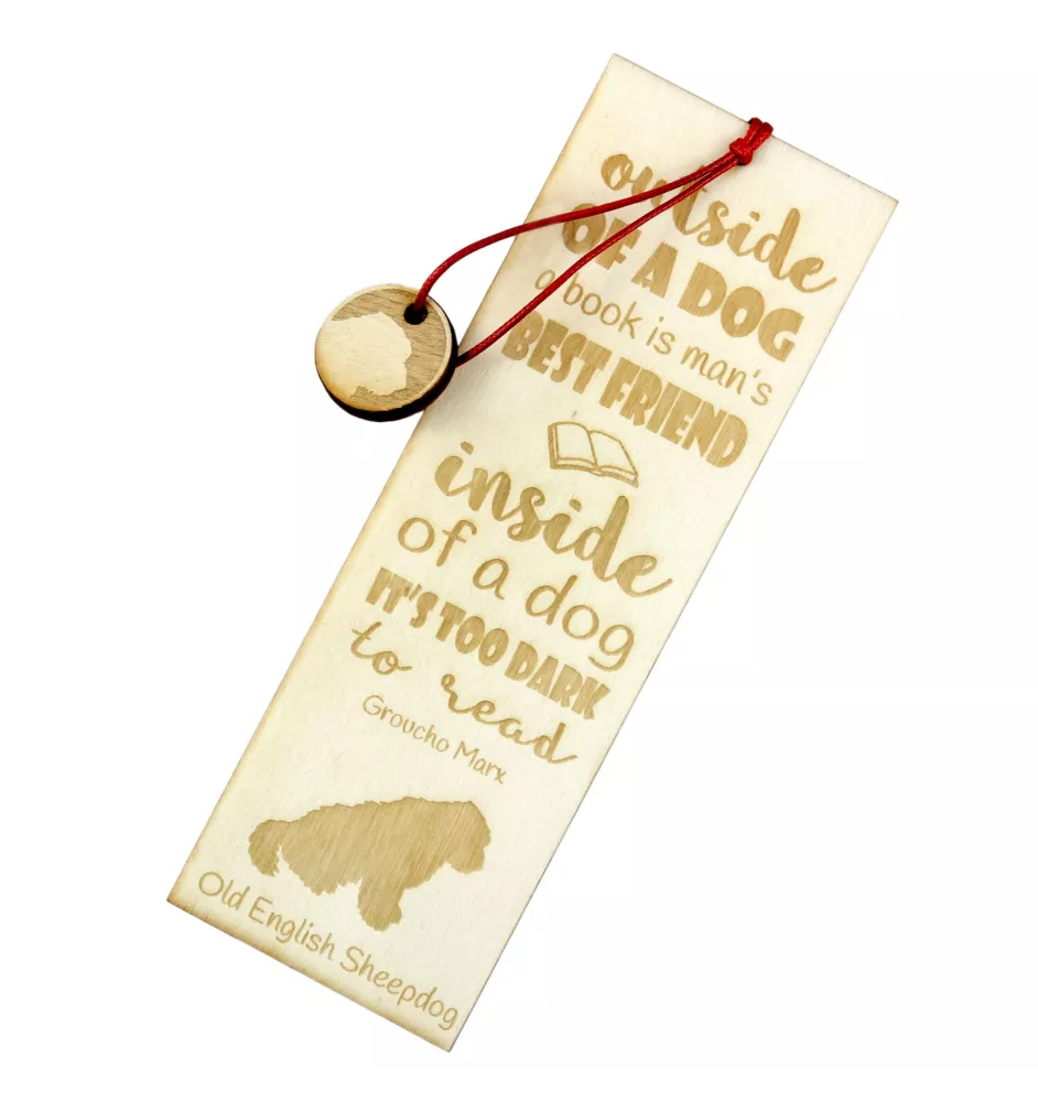 Old English Sheepdog - dog bookmark, personalized bookmark, gift for bookworm from Art-Dog brand