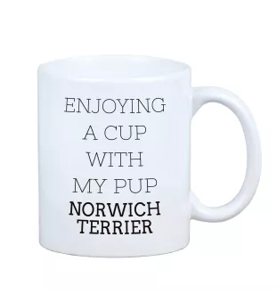 Norwich Terrier, Terrier de Norwich - tasse avec une photo et un motif de chien géométrique Art-Dog