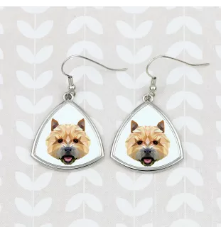 Norwich Terrier - earrings with a picture and the inscription geometric dog Art-Dog