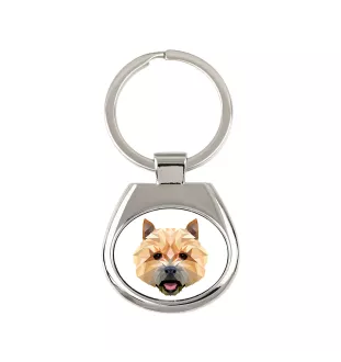 Norwich Terrier - geometrischer Schlüsselanhänger mit Foto und Aufschrift Art-Dog