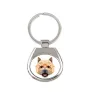 Norwich Terrier - geometric keychain with a photo and the inscription Art-Dog