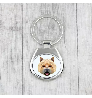 Norwich Terrier - geometrischer Schlüsselanhänger mit Foto und Aufschrift Art-Dog
