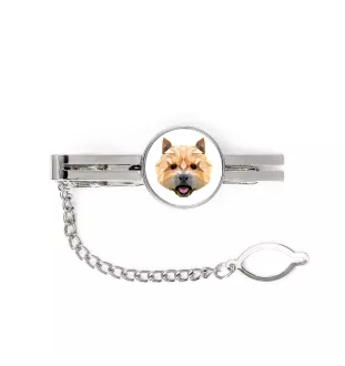 Norwich Terrier - geometric tie clip with a picture and inscription from Art-Dog