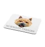 Norwich Terrier, Terrier de Norwich - tapis de souris géométrique avec photo et inscription Art-Dog