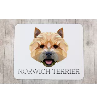 Norwich Terrier - geometric mouse pad with a picture and text by Art-Dog