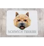 Norwich Terrier, Terrier de Norwich - tapis de souris géométrique avec photo et inscription Art-Dog
