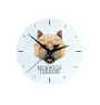 Norwich Terrier - geometrische Wanduhr mit Bild und Aufschrift der Marke Art-Dog