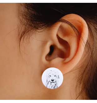 Owczarek staroangielski kolczyki z psem mały Art-Dog