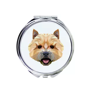 Norwich Terrier - Spiegel mit Foto und geometrischem Aufdruck der Marke Art-Dog