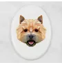Norwich Terrier - Fliese mit geometrischem Bild und Schriftzug der Marke Art-Dog