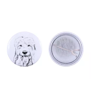 Old English Sheepdog - pin with your dog, add your own photo, Art-Dog brand