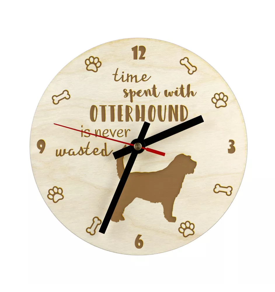 Otterhund, Otterhound - Hundeuhr, Holzuhr, Wanduhr für Hundefreunde, Tisch- und Regaluhr, Art-Dog