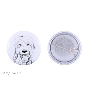 Old English Sheepdog - Anstecknadel mit Ihrem Hund, fügen Sie Ihr eigenes Foto hinzu, Marke Art-Dog