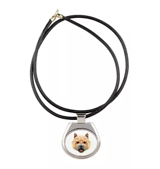 Norwich Terrier - necklace with a geometric design and the inscription "Art-Dog"