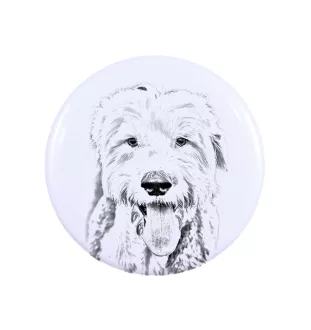 Chien de Berger Anglais - aimant avec un œil de chien, exceptionnellement léger, aimant puissant, produit fabriqué à la main par la marque Art-Dog