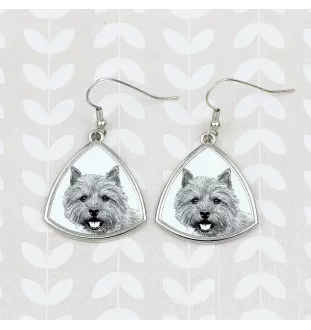 Norwich Terrier - dog earrings, hanging earrings with a picture, personalized jewelry with Art-Dog brand print