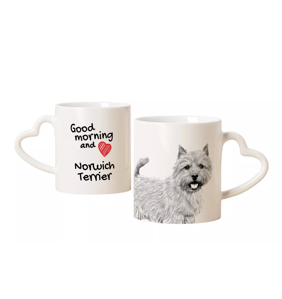 Norwich Terrier - cup with a dog, adorable cup with a heart-shaped handle, universal gift from the Art-Dog brand
