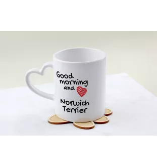 Norwich Terrier kubek z psem good morning serce Art-Dog
