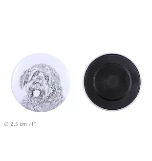 Otterhund, Otterhound Magnet mit einem Hundepfotenabdruck, außergewöhnlich leicht, starker Magnet, handgefertigtes Produkt der Marke Art-Dog