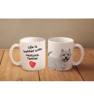 Norwich Terrier - cup with a dog, cup with a photo, personalized gift from the Art-Dog brand