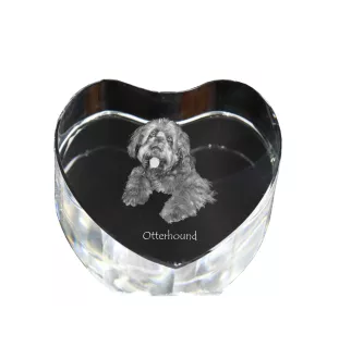 Chien à loutre, Otterhound - une photo de chien dans un cristal, un cœur en cristal, un cadre photo exceptionnel de la marque Art-Dog