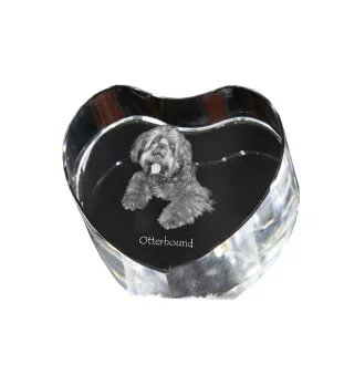 Chien à loutre, Otterhound - une photo de chien dans un cristal, un cœur en cristal, un cadre photo exceptionnel de la marque Art-Dog