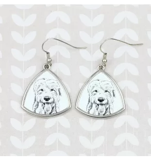 Chien de Berger Anglais - boucles d'oreilles avec chien, boucles d'oreilles pendantes avec photo, bijoux personnalisés avec impression de la marque Art-Dog