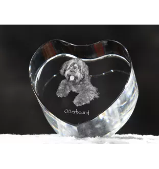 Chien à loutre, Otterhound - une photo de chien dans un cristal, un cœur en cristal, un cadre photo exceptionnel de la marque Art-Dog