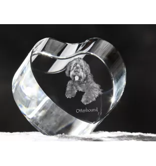 Chien à loutre, Otterhound - une photo de chien dans un cristal, un cœur en cristal, un cadre photo exceptionnel de la marque Art-Dog